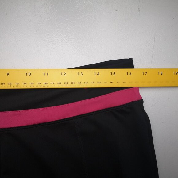 Nike Performance Ladies Size Large Straight Legs Black w/ Pink Yoga Pants - Picture 7 of 9